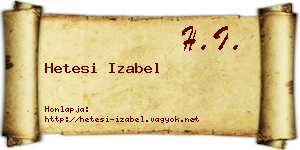 Hetesi Izabel névjegykártya